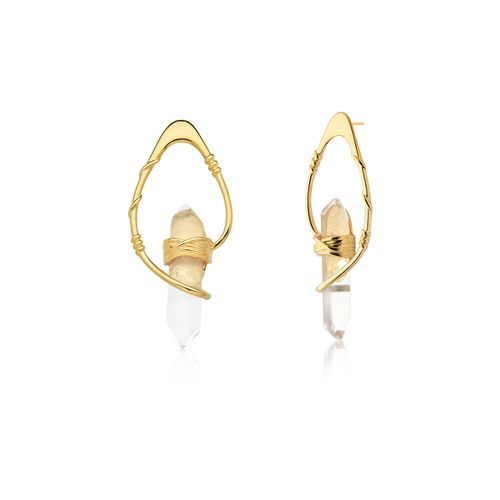 Brinco Boho - Cristal - Coleção Origens Banho: Folheado a Ouro