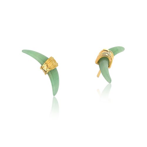 Brinco Vintage - Quartzo Verde - Coleção Origens Banho: Folheado a Ouro