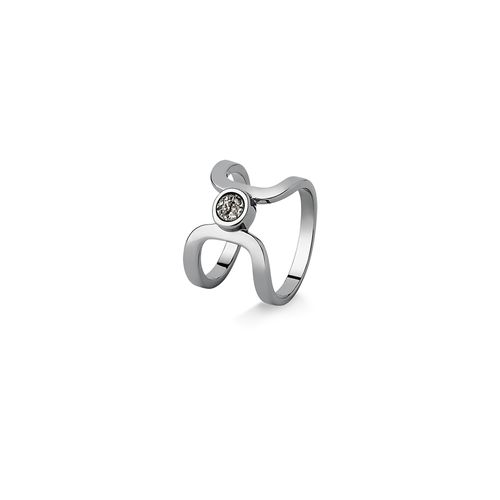 Anel Cool Curve - Drusa Metalizada - Coleção Blanc Banho: Ródio Negro