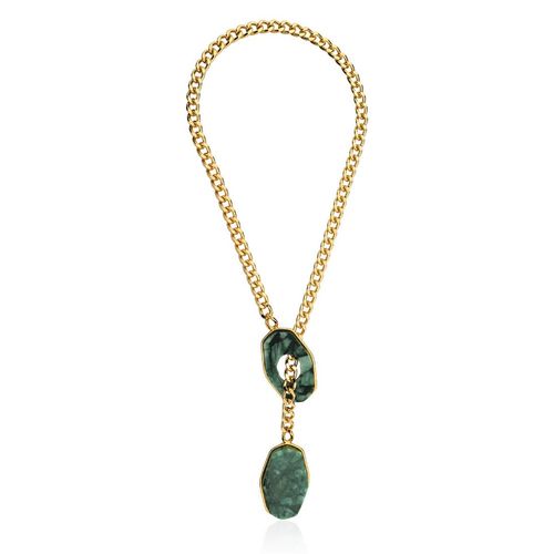 Colar Hip Hop - Esmeralda - Coleção Urban Banho: Folheado a Ouro