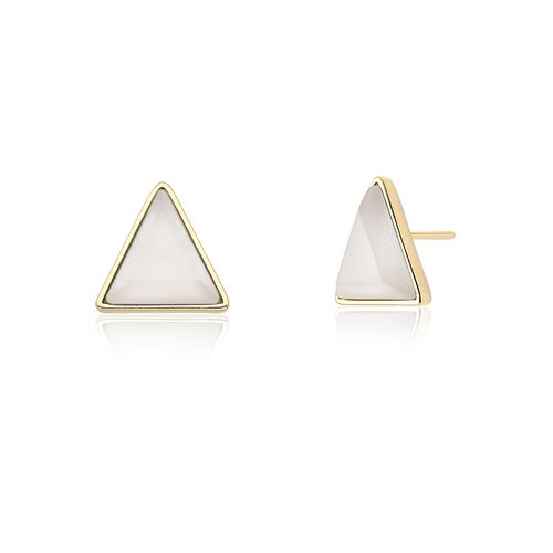 Brinco Triangle - Dolomita – Coleção Geometric Banho: Folheado a Ouro
