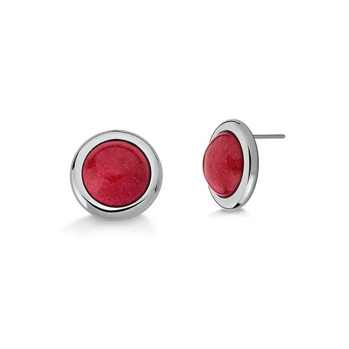 Brinco Olimpo - Feldspato Vermelho - Coleção Sublime Banho: Ródio Negro