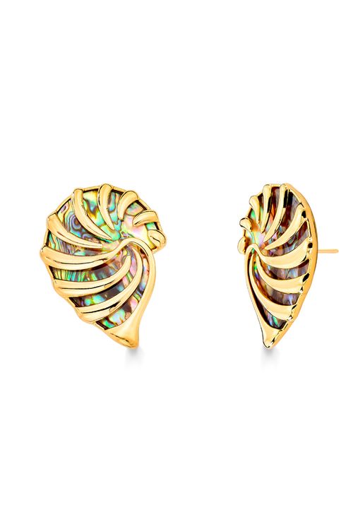 Brinco Leiris - Abalone - Coleção SurreABISMO Cristalino Banho: Folheado a Ouro