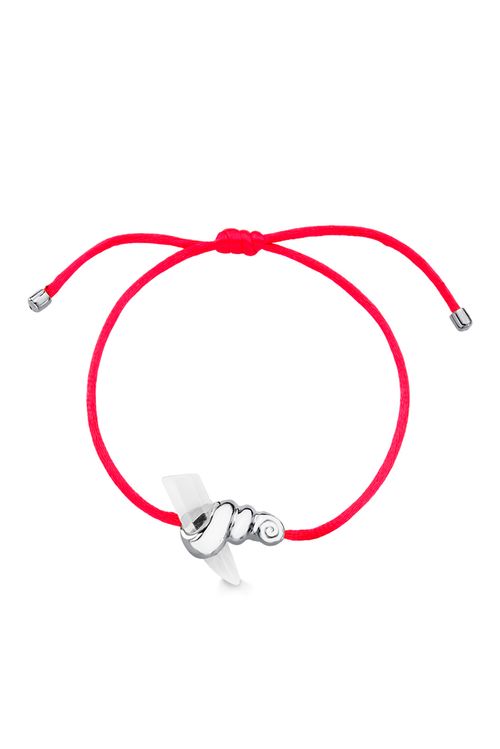 Pulseira Aragon - Cristal e Cordão Vermelho - Coleção SurreABISMO Cristalino Banho: Ródio Negro