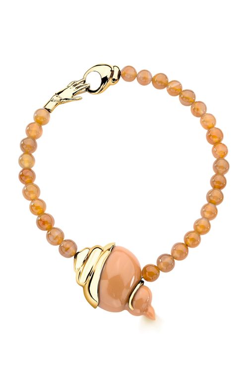 Colar Dalí - Ágata Caramelo e Resina Caramelo - Coleção SurreABISMO Cristalino Banho: Folheado a Ouro