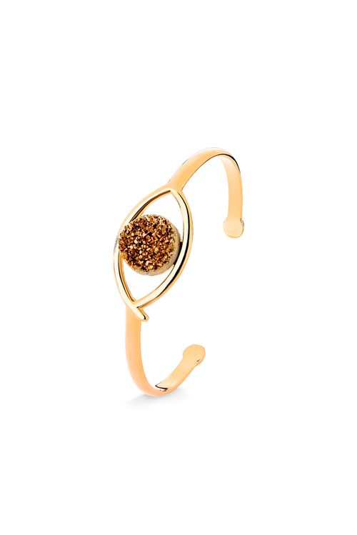 Pulseira Olho - Drusa Cobre - Coleção Ícones Banho: Folheado a Ouro