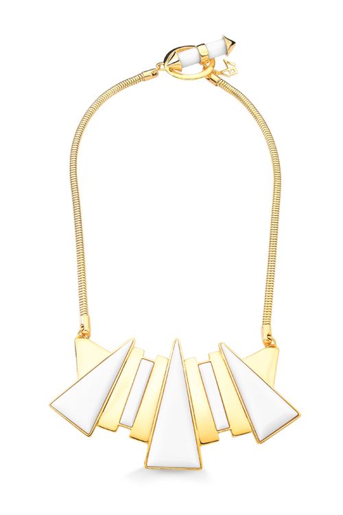 Colar Corrente Extra Triangle - Porcelana Branca - Coleção Geometric Banho: Folheado a Ouro