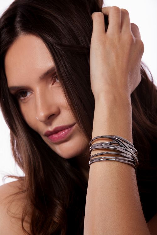 Pulseira Santa Catarina - Coleção Tropical Samba Banho: Ródio Negro