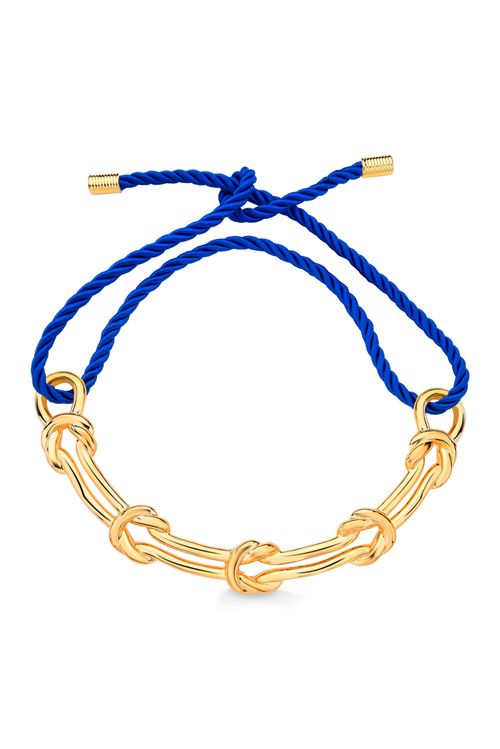 Colar Angra - Cordão Azul Royal - Coleção A Place In The Sun Banho: Folheado a Ouro