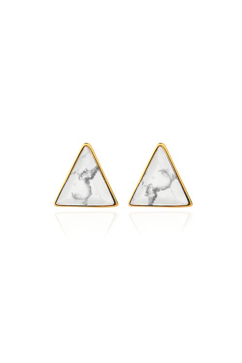Brinco Triangle - Haulita - Coleção Geometric Banho: Folheado a Ouro