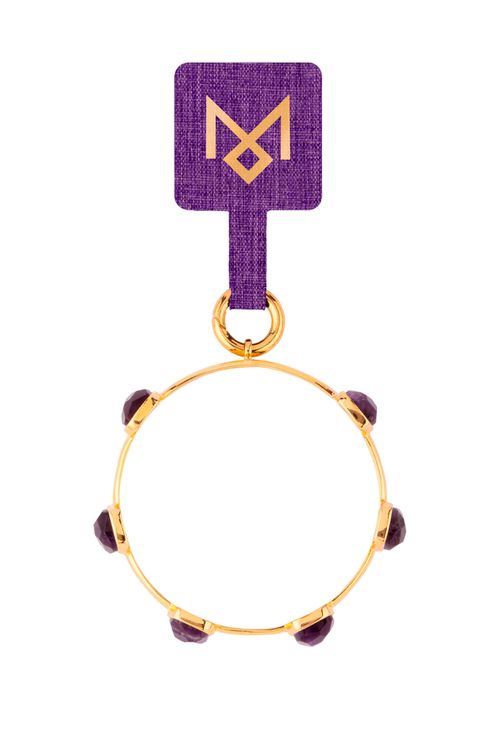 Bracelete Click Charm - Ametista - Coleção Click Charms Banho: Folheado a Ouro