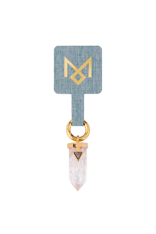 Pingente Click Charm - Cristal e Drusa Metalizada - Coleção Click Charms Banho: Folheado a Ouro