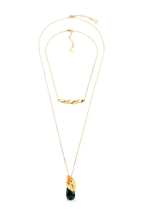 Colar Oásis do Cerrado - Esmeralda - Coleção Oásis Dourado Banho: Folheado a Ouro