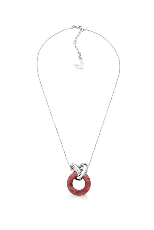 Colar Apego - Feldspato Vermelho - Coleção TRAJEtos Banho: Ródio Negro