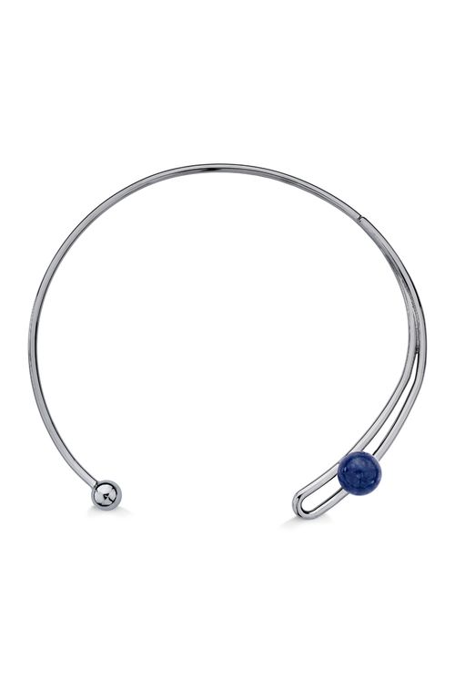 Colar Choker Redot - Sodalita - Coleção Dot Banho: Ródio Negro
