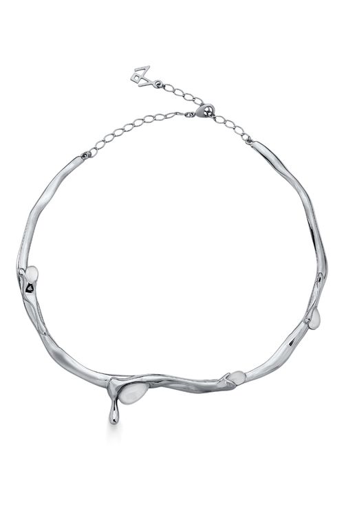 Colar Choker Calor - Quartzo Leitoso - Coleção Impulso Banho: Ródio Negro