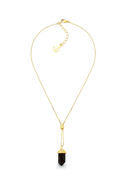 Colar Essência - Quartzo Fumê - Coleção Origens Banho: Folheado a Ouro