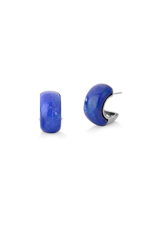 Brinco Always - Quartzo Azul Anil - Coleção No Conforto do Seu Amor Banho: Ródio Negro