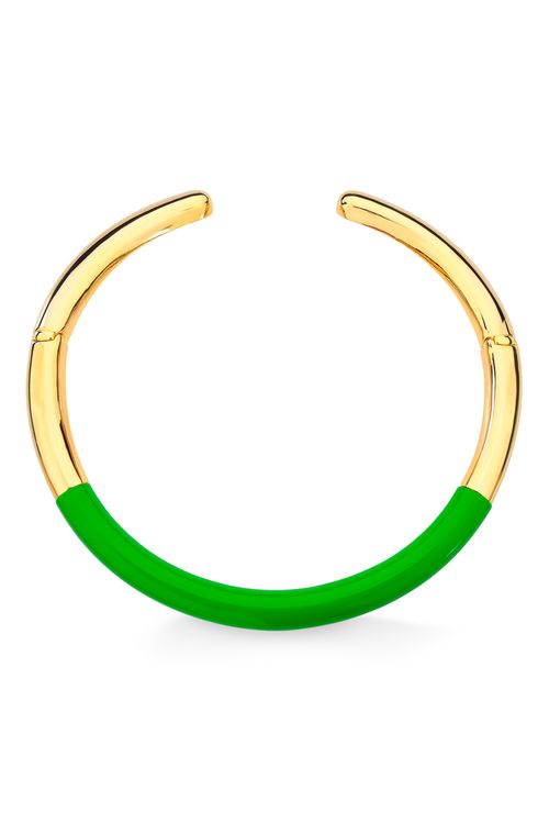 Colar Ballad - Resina Verde - Coleção Viva Essa Festa Banho: Folheado a Ouro