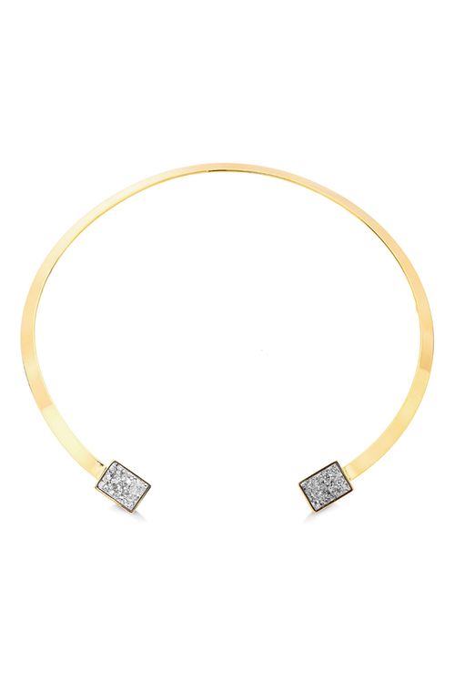 Colar Choker Ladrilhos - Drusa Metalizada - Coleção Tudo Se Encaixa Banho: Folheado a Ouro