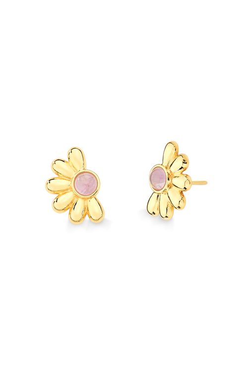 Brinco Daisy - Ametista - Coleção À Flor da Pele Banho: Folheado a Ouro