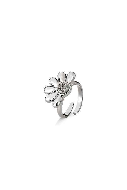 Anel Daisy - Drusa Metalizada - Coleção À Flor da Pele Banho: Ródio Negro