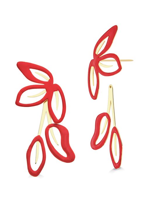 Brinco Iris - Esmalte Vermelho - Coleção À Flor da Pele Banho: Folheado a Ouro