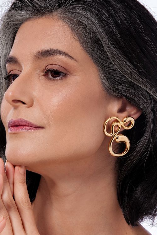 Brinco Fluir  - Coleção Ritmo Banho: Folheado a Ouro