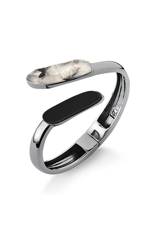 Pulseira Clareza - Cristal Grafitado e Obsidiana Preta - Coleção Existe em Mim Banho: Ródio Negro