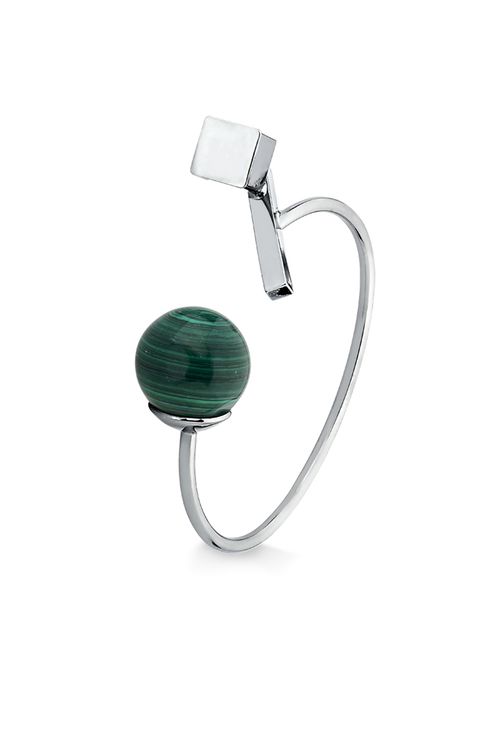 Pulseira Equilíbrio - Malaquita - Coleção Equilíbrio Banho: Ródio Negro