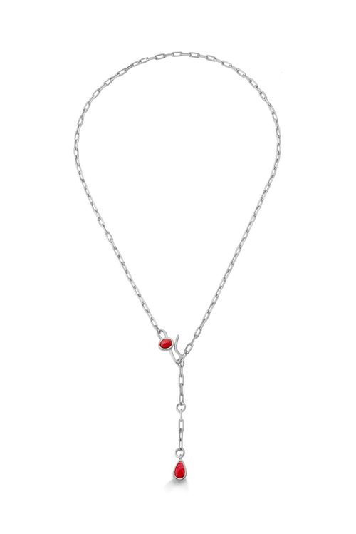Colar Sweet - Feldspato Vermelho - Coleção Piquenique Banho: Ródio Negro