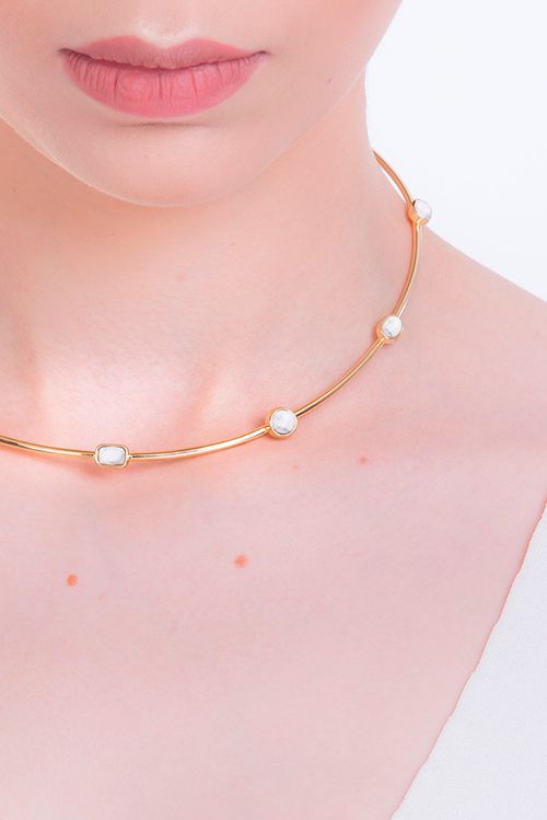 Colar Choker Brise - Haulita - Coleção Acquarella Banho: Folheado a Ouro