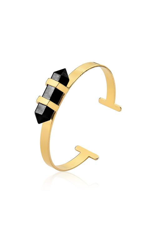 Pulseira Pierre - Onix - Coleção Acquarella Banho: Folheado a Ouro