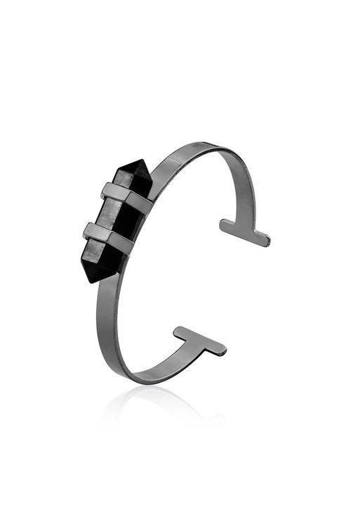Pulseira Pierre - Onix - Coleção Acquarella Banho: Ródio Negro
