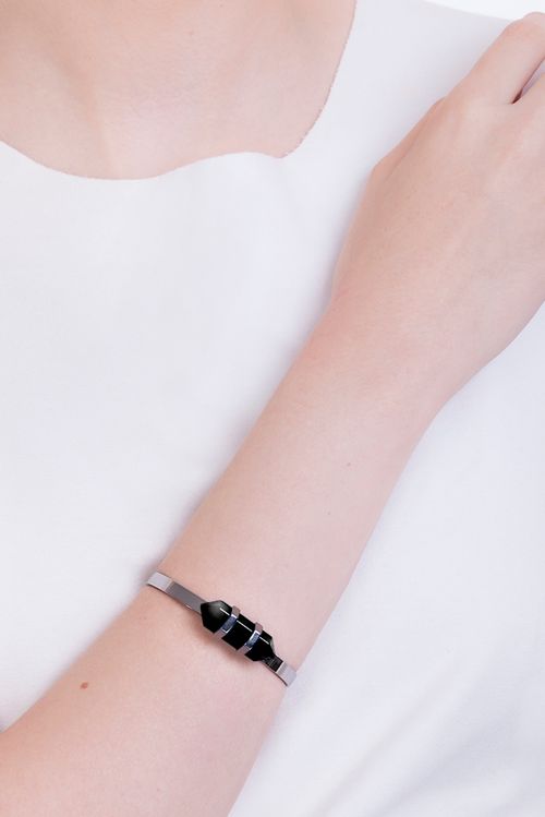 Pulseira Pierre - Onix - Coleção Acquarella Banho: Ródio Negro