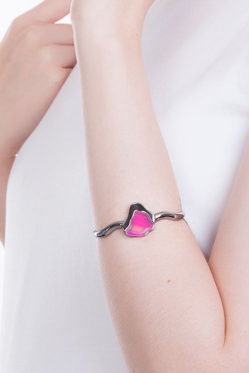 Pulseira Terre - Ágata Pink - Coleção Acquarella Banho: Ródio Negro
