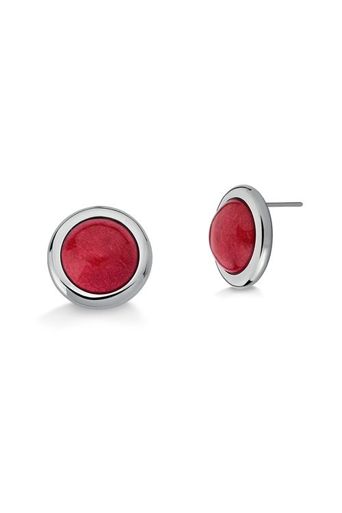 Brinco Olimpo - Feldspato Vermelho - Coleção Sublime Banho: Ródio Negro
