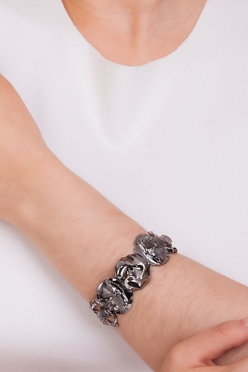 Pulseira Delírio - Cristal Grafitado - Coleção Paradoxo Banho: Ródio Negro