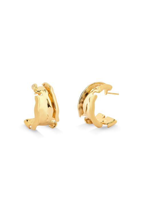 Brinco Argola Rasgo P - Coleção Paradoxo Banho: Folheado a Ouro