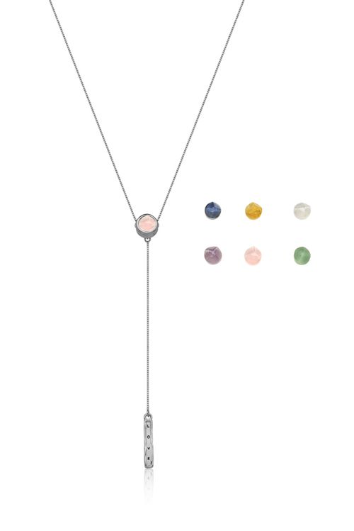 Colar Mood - Quartzo Rosa, Ametista, Quartzo Verde, Cristal, Sodalita e Citrino - Coleção Believe Banho: Ródio Negro