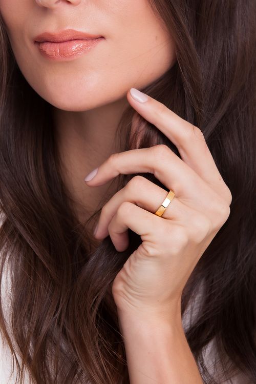 Anel Leveza - Coleção Existe em Mim Banho: Folheado a Ouro