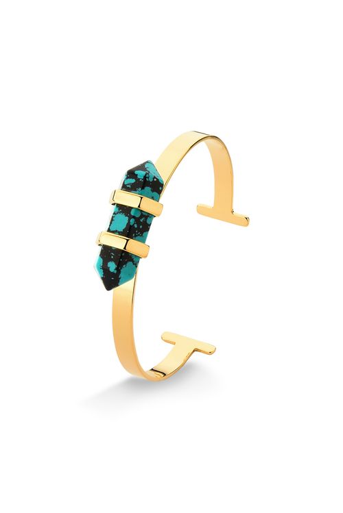 Pulseira Pierre - Turquesa Mexicana - Coleção Acquarella Banho: Folheado a Ouro