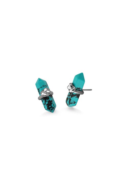 Brinco Knot Petit - Turquesa Mexicana - Coleção In Love Banho: Ródio Negro