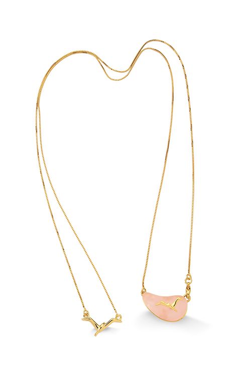 Colar Escapulário Sossego - Quartzo Rosa - Coleção Reset Banho: Folheado a Ouro