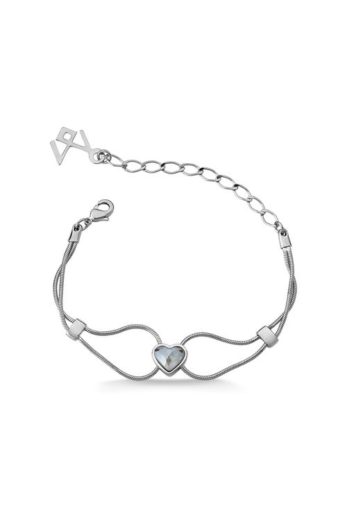 Pulseira Princess Love - Quartzo Leitoso Perolizado - Coleção Ícones Banho: Ródio Negro