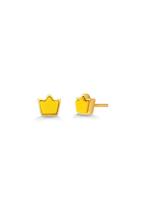 Brinco Princess - Quartzo Amarelo - Coleção Ícones Banho: Folheado a Ouro