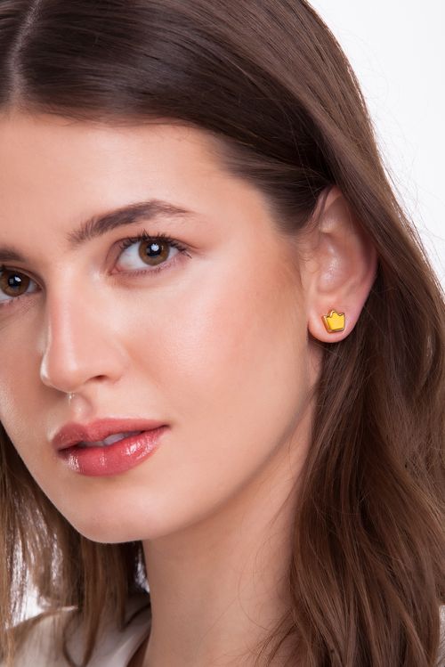 Brinco Princess - Quartzo Amarelo - Coleção Ícones Banho: Folheado a Ouro