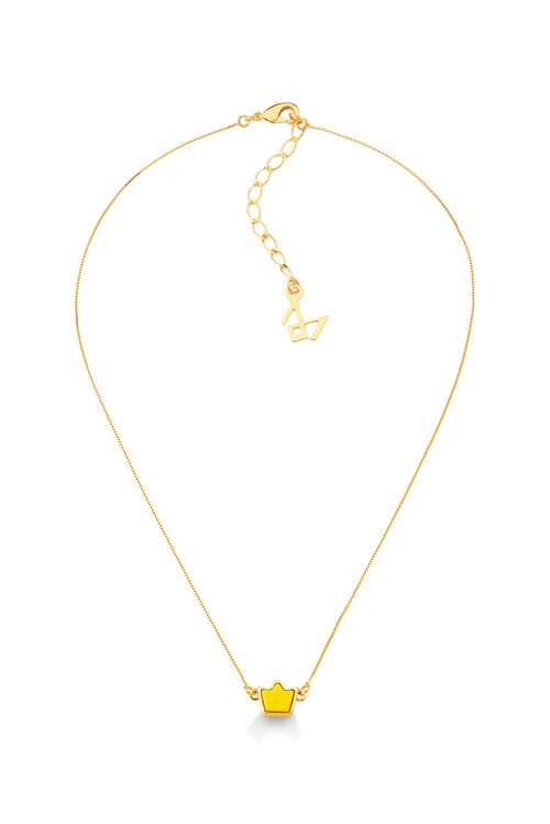 Colar Princess - Quartzo Amarelo - Coleção Ícones Banho: Folheado a Ouro