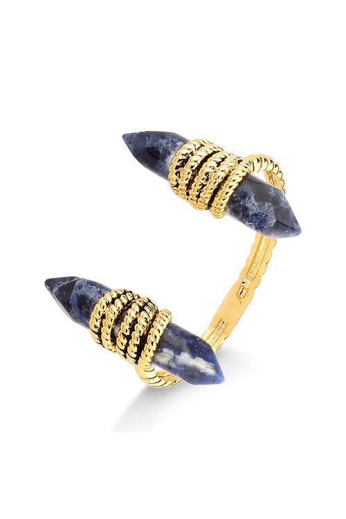Pulseira Seren - Sodalita - Coleção Collab MD + Patbo Banho: Folheado a Ouro