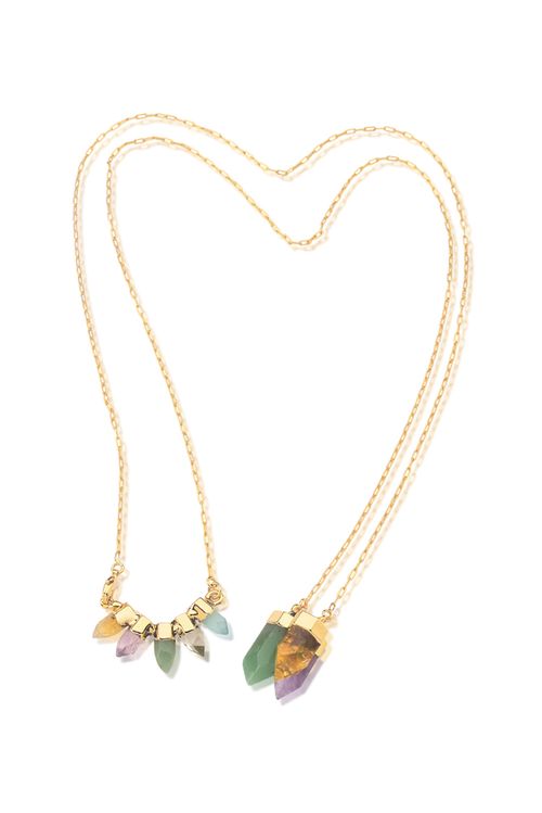 Colar Âmago - Ametista, Cristal, Citrino, Quartzo Verde - Coleção Alma Banho: Folheado a Ouro